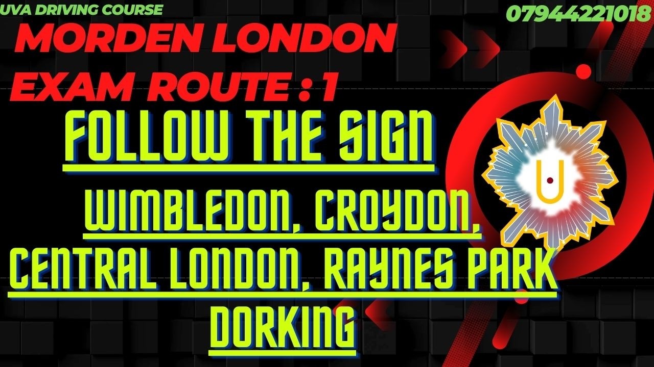 MORDEN REAL DRIVING TEST EXAM ROUTE : 1 | FOLLOW THE SIGN | WIMBLEDON | DORKING | RAYNES PARK