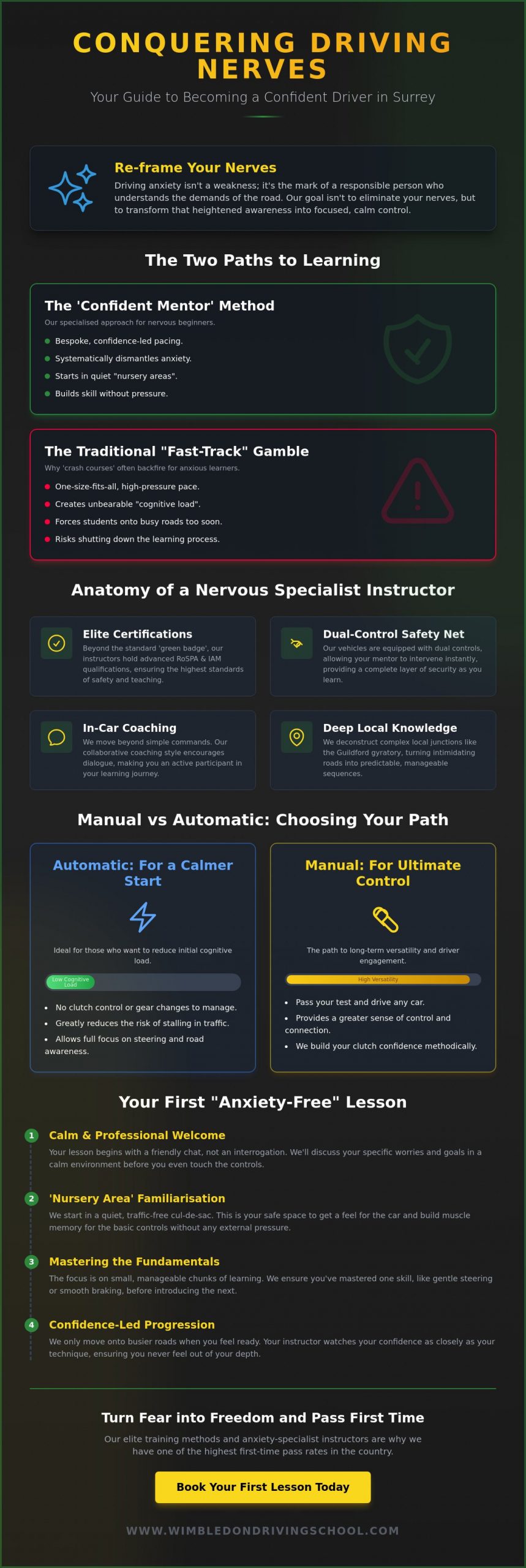 Driving Lessons for Nervous Beginners in Surrey: A Calm Path to Confidence
