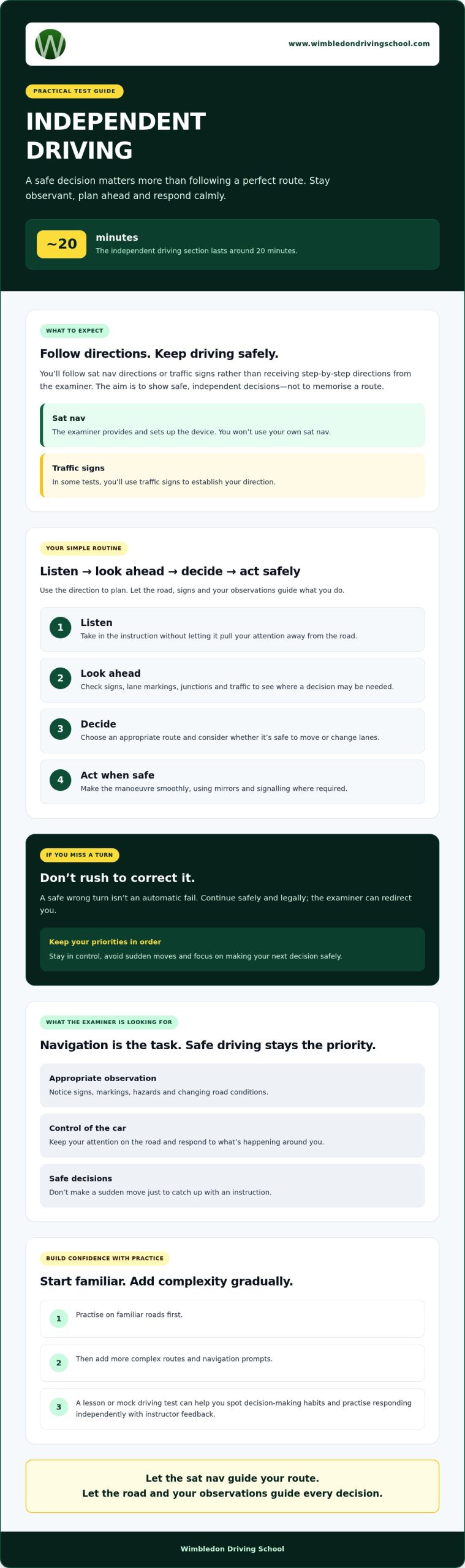Driving Test Independent Driving Section Tips: A Calm, Practical Guide